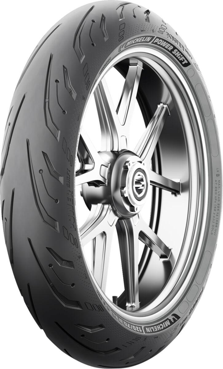 495040 - Michelin Power Shift Front Tyre Blackwall TL 56H 120/70R15"