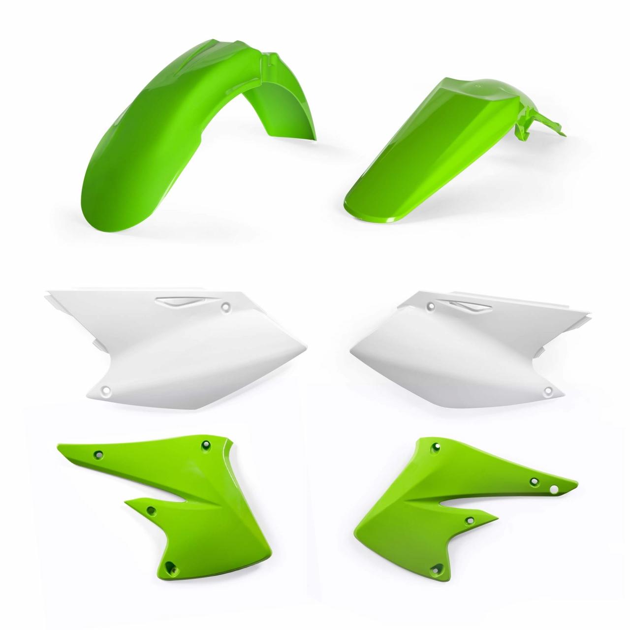 0007453.553.004 - Acerbis Standard Plastics Kit - Kawasaki KXF250 2004-05 - OEM '04 (Green/White)