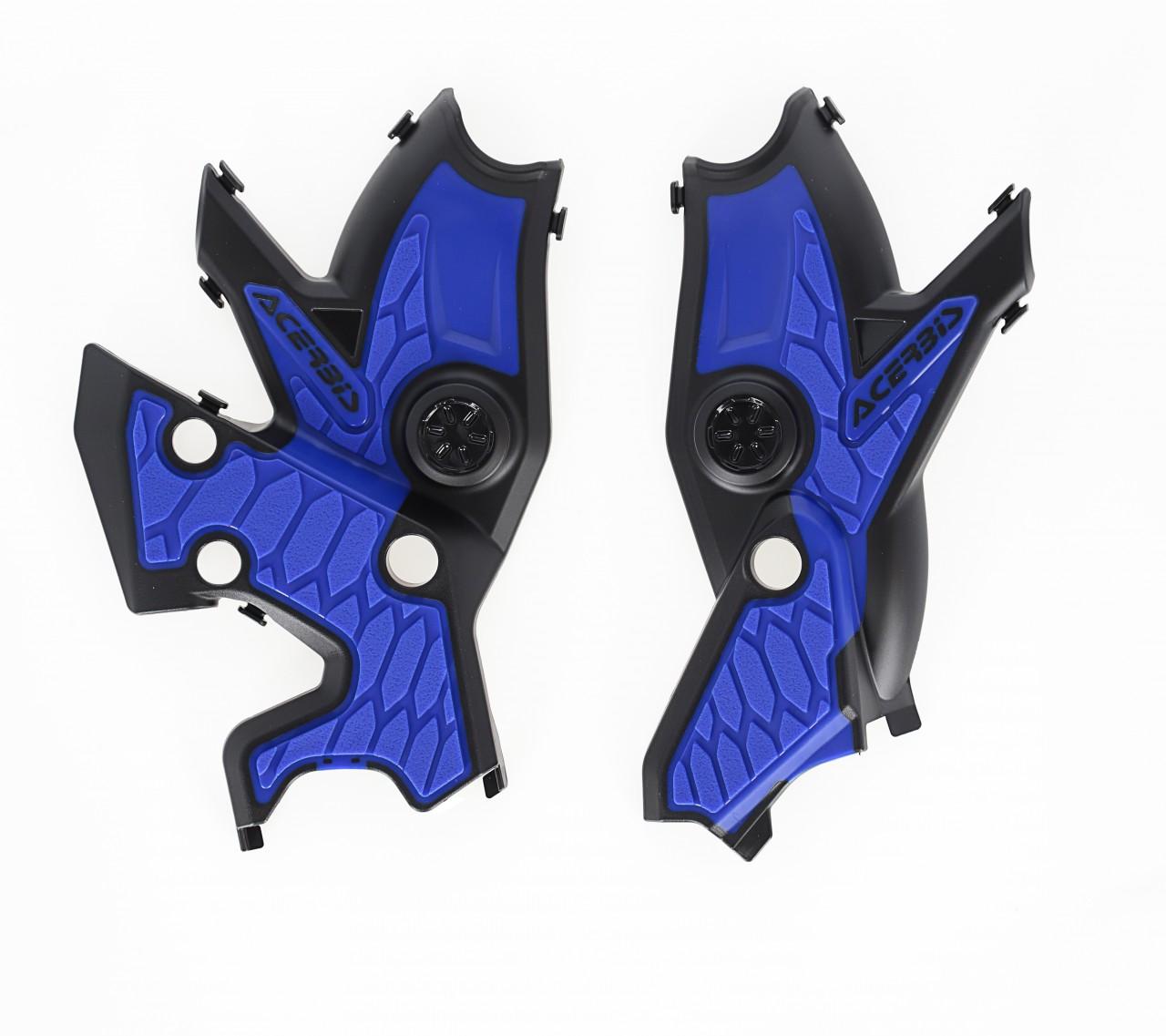 0024666.316 - Acerbis X-Grip Frame Guards - Yamaha Tenere 700 2020-23 - Black/ Blue