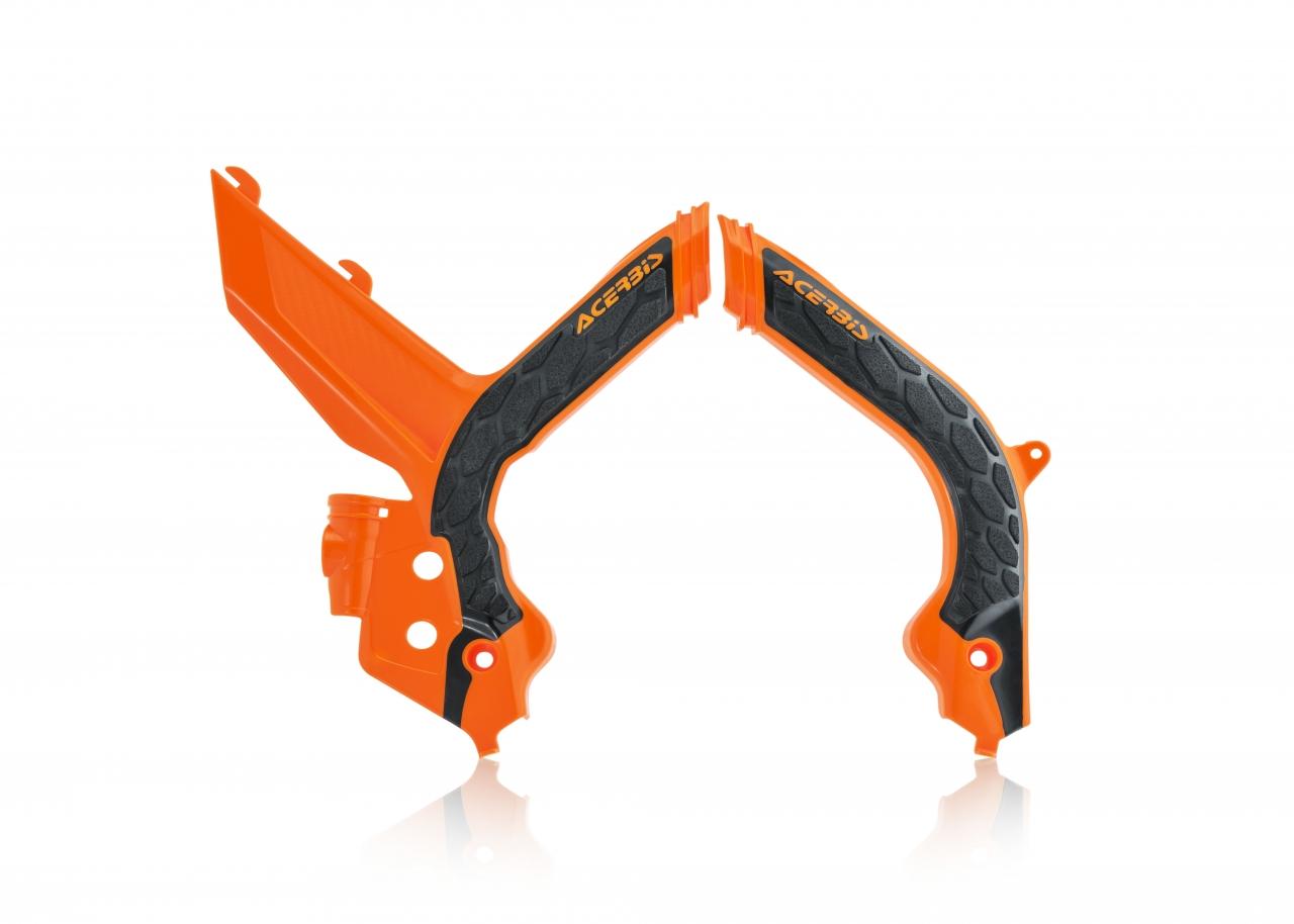 Acerbis Orange/Black 0023599.209 - X-Grip Frame Guards - Ktm Sx 125/250 2019-22, Sx150 2019-20, Sxf 250/350/450 & Xc-F/ Xc 2019-22