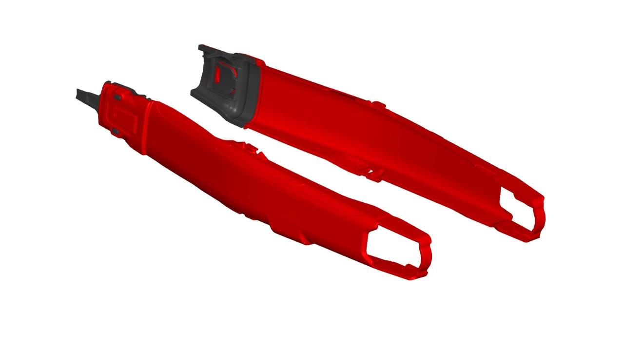 0025137.110 - Acerbis Tekmagnet Swing Arm Protectors - Honda CRF250R 2022-2025, CRF450R 2021-2025 - Red