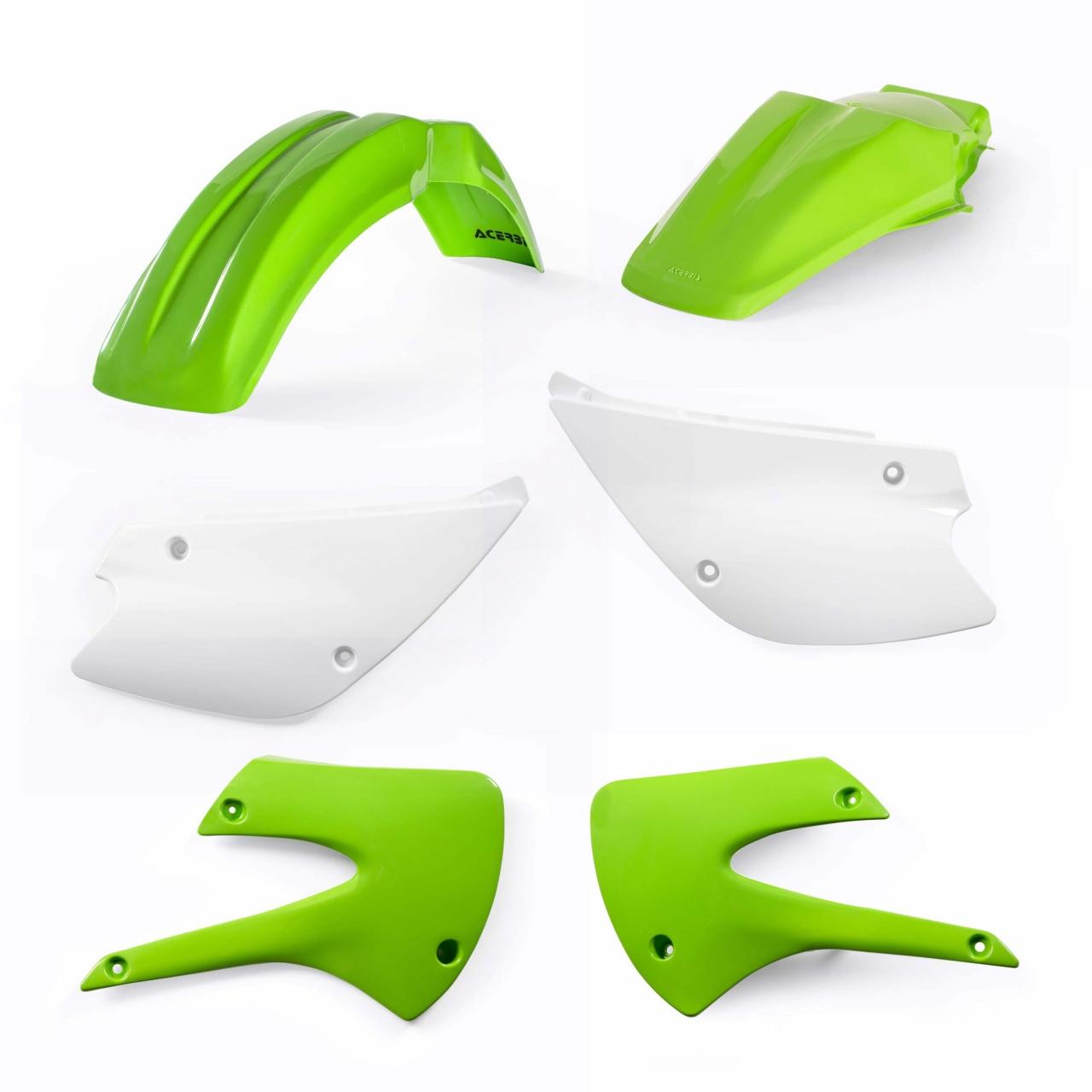 Acerbis Green/White 0007596.553.001 - Standard Plastics Kit - Kawasaki Kx85 1998-2013 - Oem '01 ()