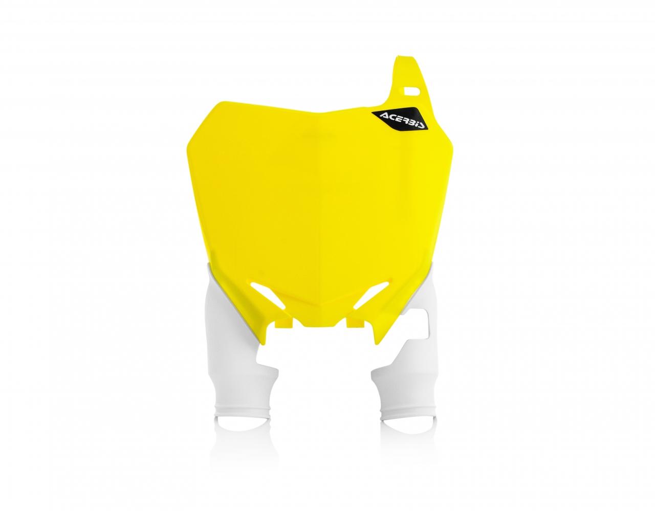 Acerbis Yellow/White Raptor Front Number Board - Suzuki Rmz250 2010-18, Rmz450 2008-17
