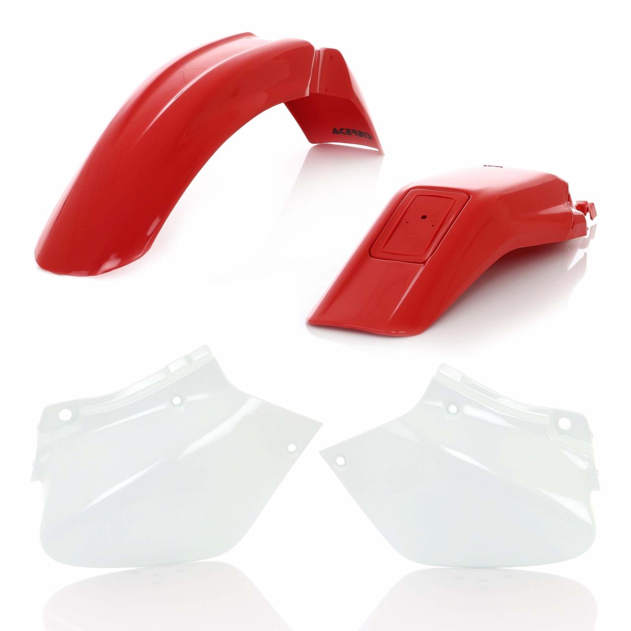 Acerbis Red/White 0007573.553.990 - Standard Plastics Kit - Honda Xr250r 1996-2003, Xr450r 1996-2004 - Oem ()