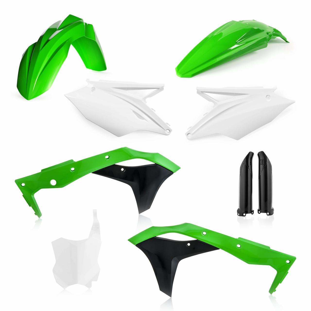 0022378.553 - Acerbis Full Plastics Kit For Kawasaki KXF250 2017 - OEM (Green/White)