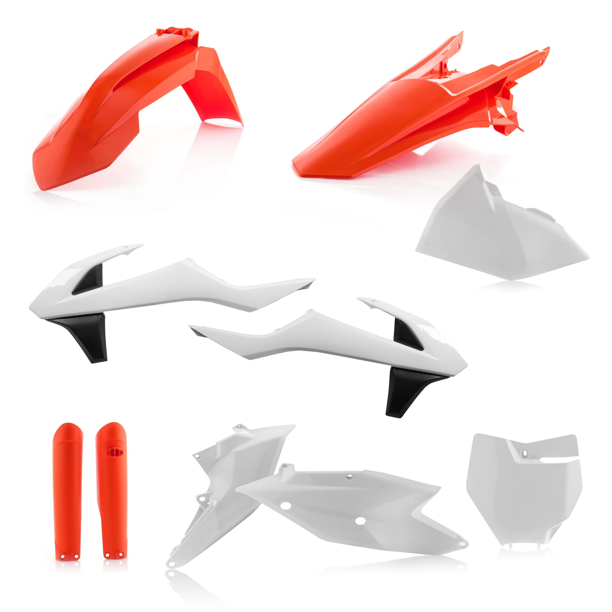 0021741.553.017 - Acerbis Full Plastics Kit - KTM SX 125/150/250 & SXF 250/350/450 2016-18 - OEM '17 (White/Orange)