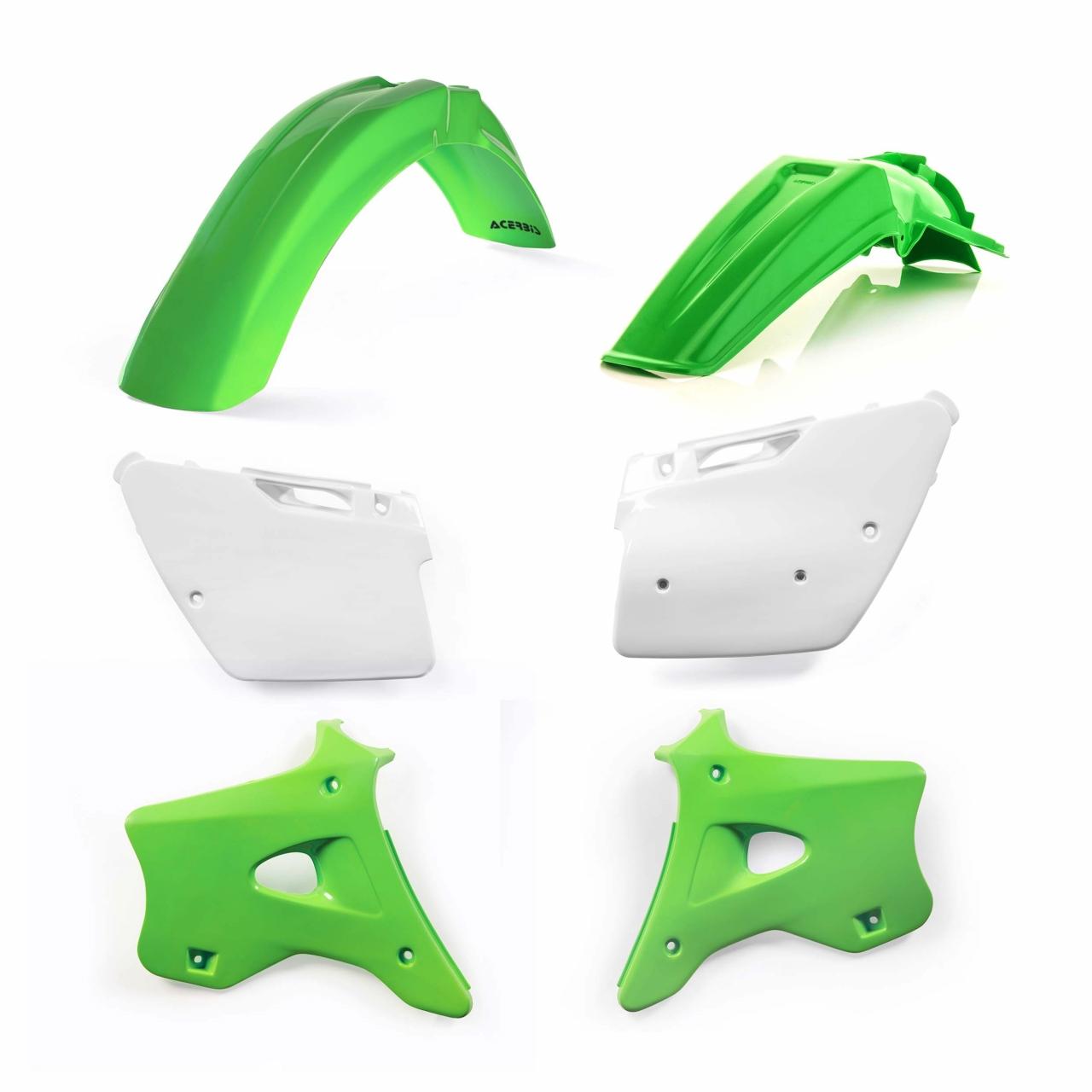 Acerbis Green/White 0007553.553.095 - Standard Plastics Kit - Kawasaki Kx 125/250 1994-98 - Oem ()