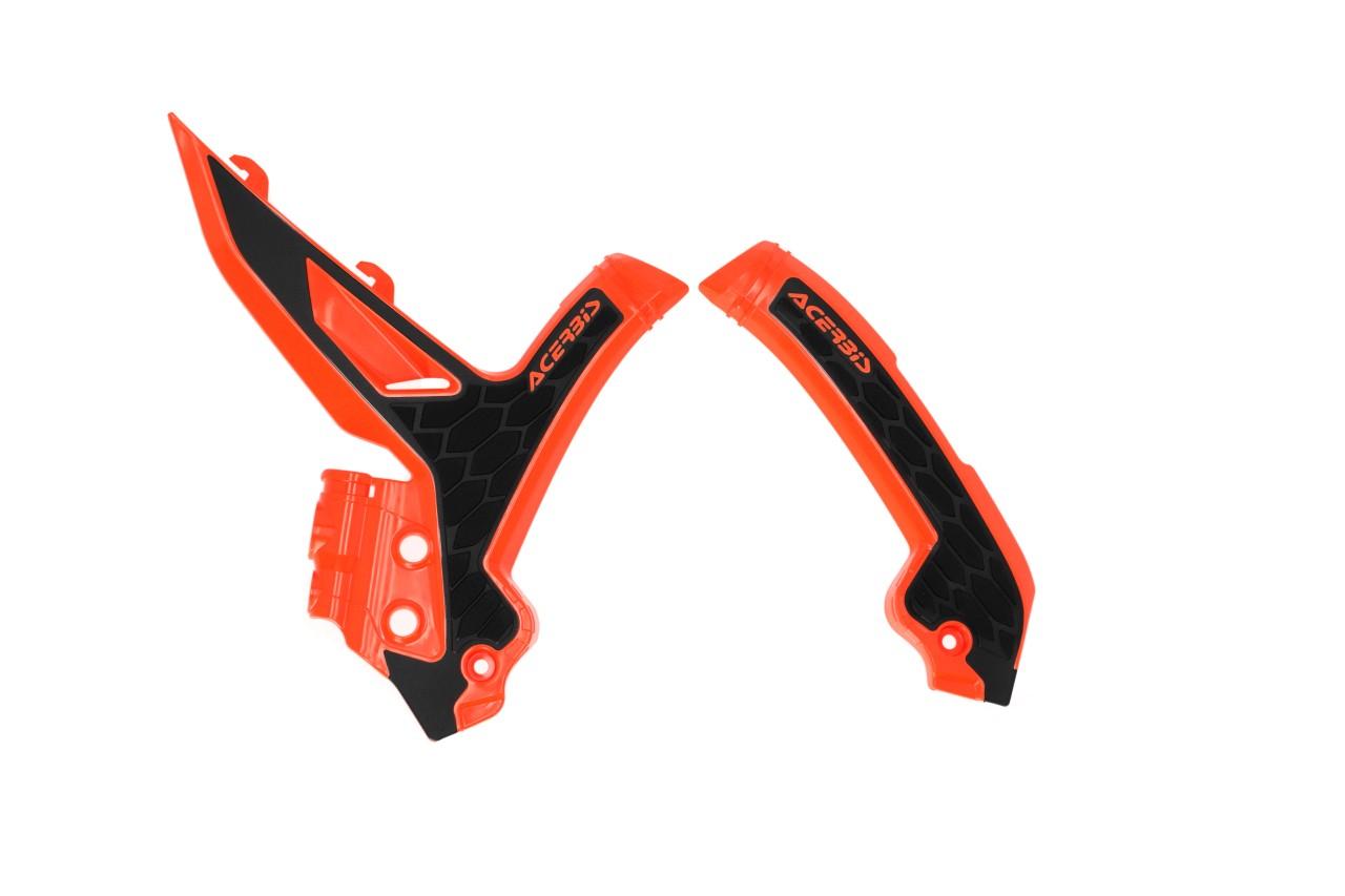 Acerbis Orange/Black 0025245.209 - X-Grip Frame Guards - Ktm Sx 125/250/300 & Sxf 250/350/450 & Xc-F 250/350/450 2023-2025