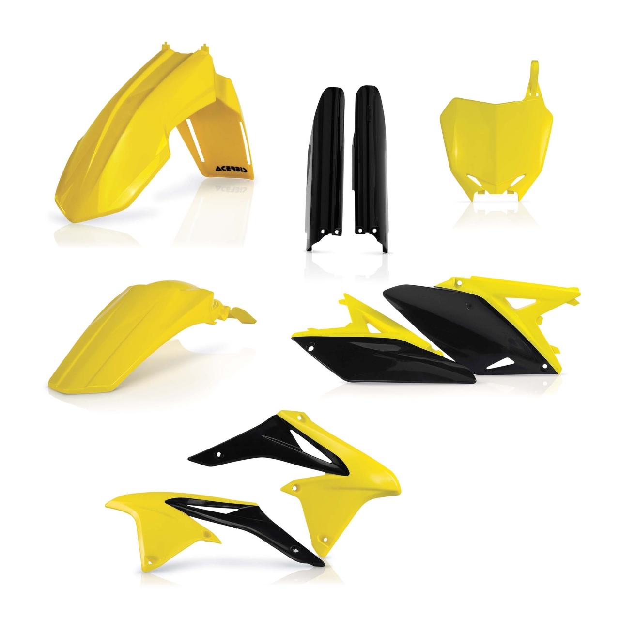 Acerbis Yellow/Black 0013984.553.017 - Full Plastics Kit - Suzuki Rmz250 2010-18 - Oem '17 ()