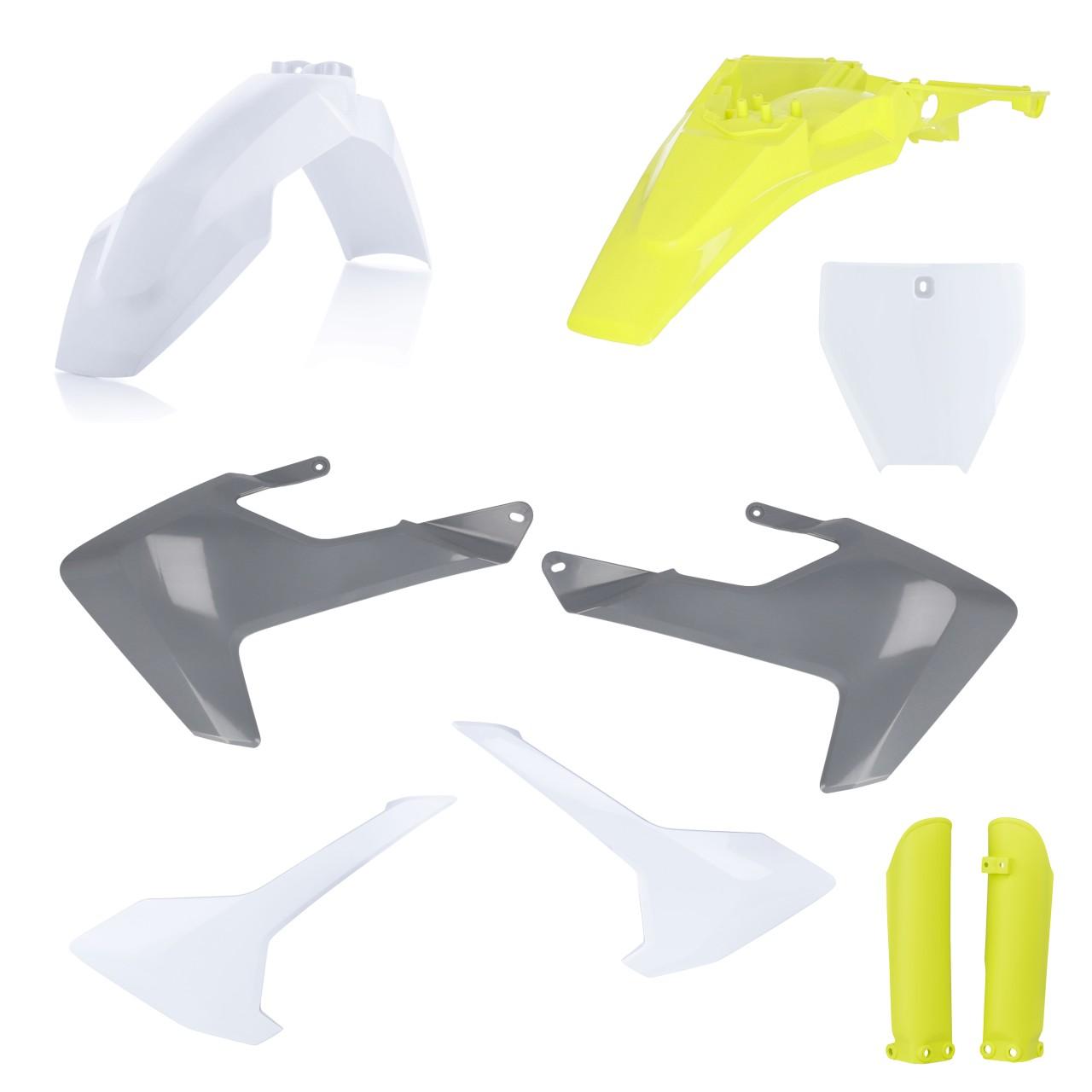 0023538.553.023 - Acerbis Full Plastics Kit - Husqvarna TC 65 2017-23 - OEM '23 (White/Yellow/Grey)