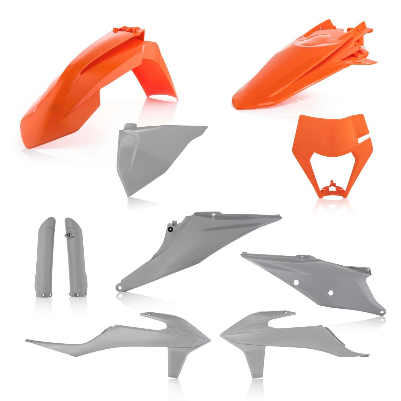 0024054.207 - Acerbis Full Plastics Kit - KTM EXC 150/250/300 TPI & EXC-F 250/350/450/500 & XC-W TPI 2020-23 - Orange/ Grey
