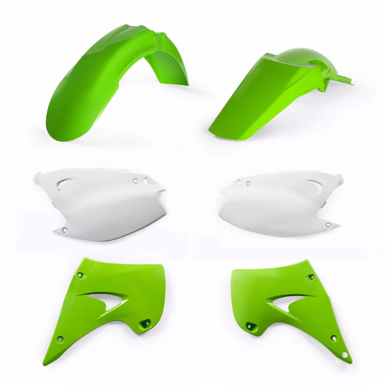 0007518.553.003 - Acerbis Standard Plastics Kit - Kawasaki KX 125/250 2003-08 - OEM (Green/White)