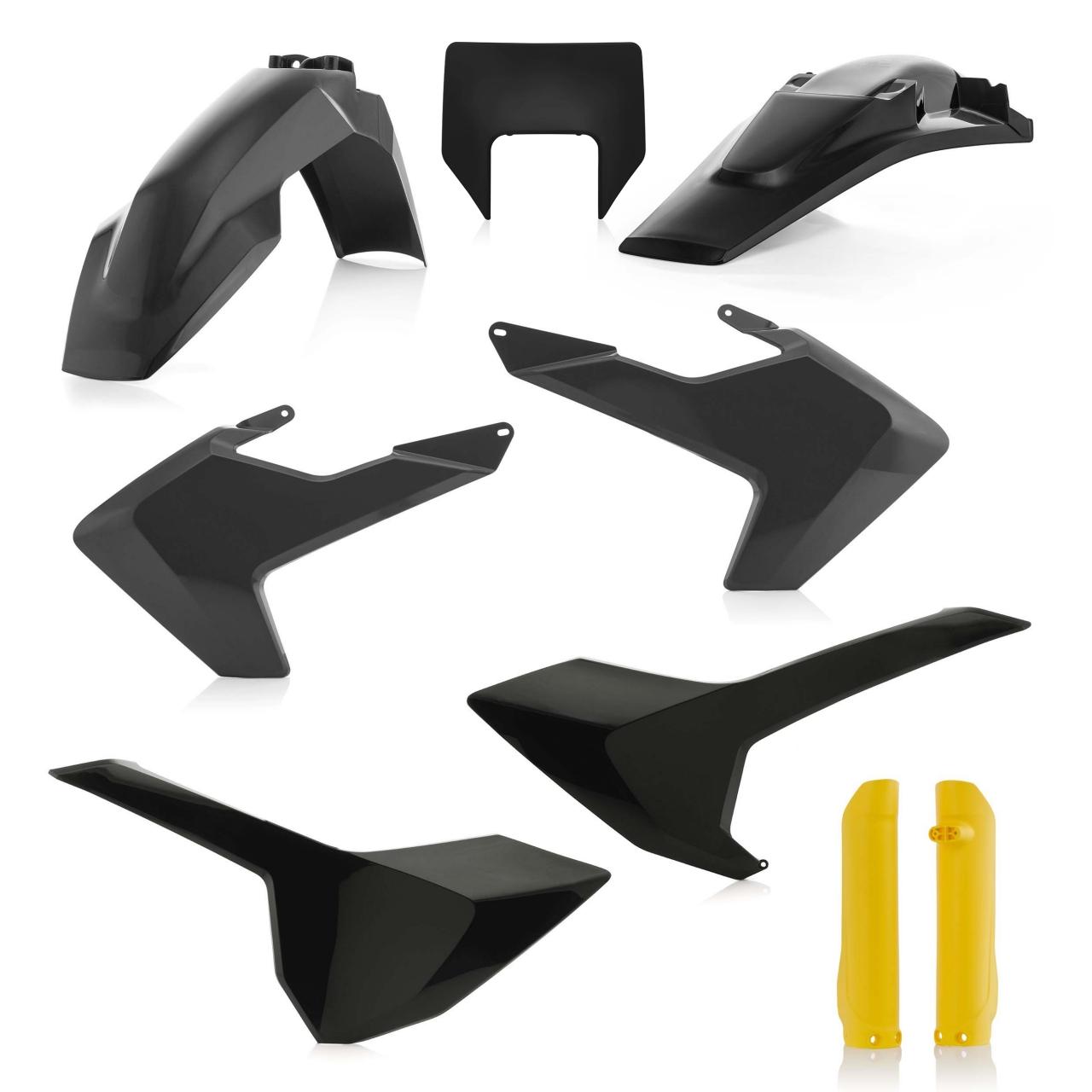 0022375.318 - Acerbis Full Plastics Kit - Husqvarna FE 250/350/450/501 2017-19 - Black/ Yellow