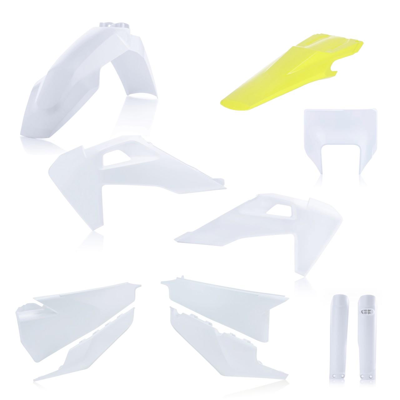 0024051.553.023 - Acerbis Full Plastics Kit - Husqvarna FE 250/350/450/501 & TE 150/250/300I 2020-23 - OEM '23 (White/Yellow)