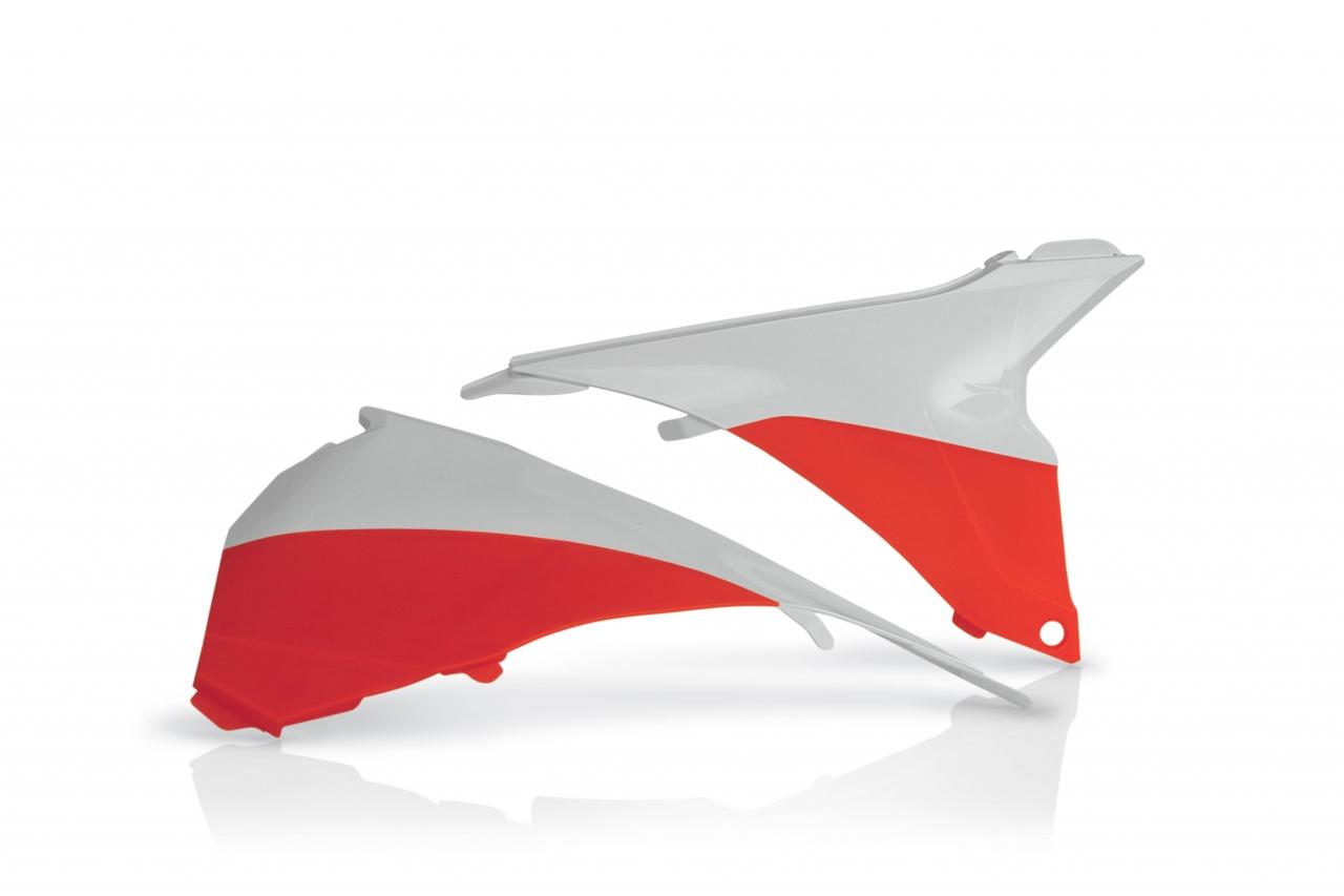 0016872.203 - Acerbis Air Box Covers - KTM SX 125/150/250 2013-15, SXF 250/350/450 2013-15 - Orange/ White