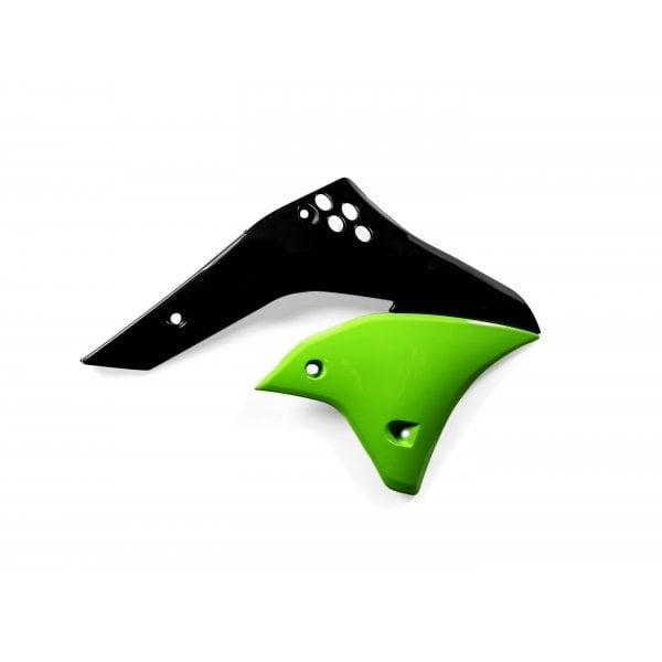 0009103.553 - Acerbis Radiator Scoops - Kawasaki KXF450 2006-08 - Black/ Green