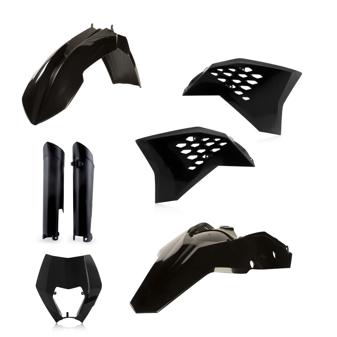 0014219.090 - Acerbis Full Plastics Kit - KTM EXC 125/200/250/300/380 & EXC-F 250/350/400/500 2008-11 - Black