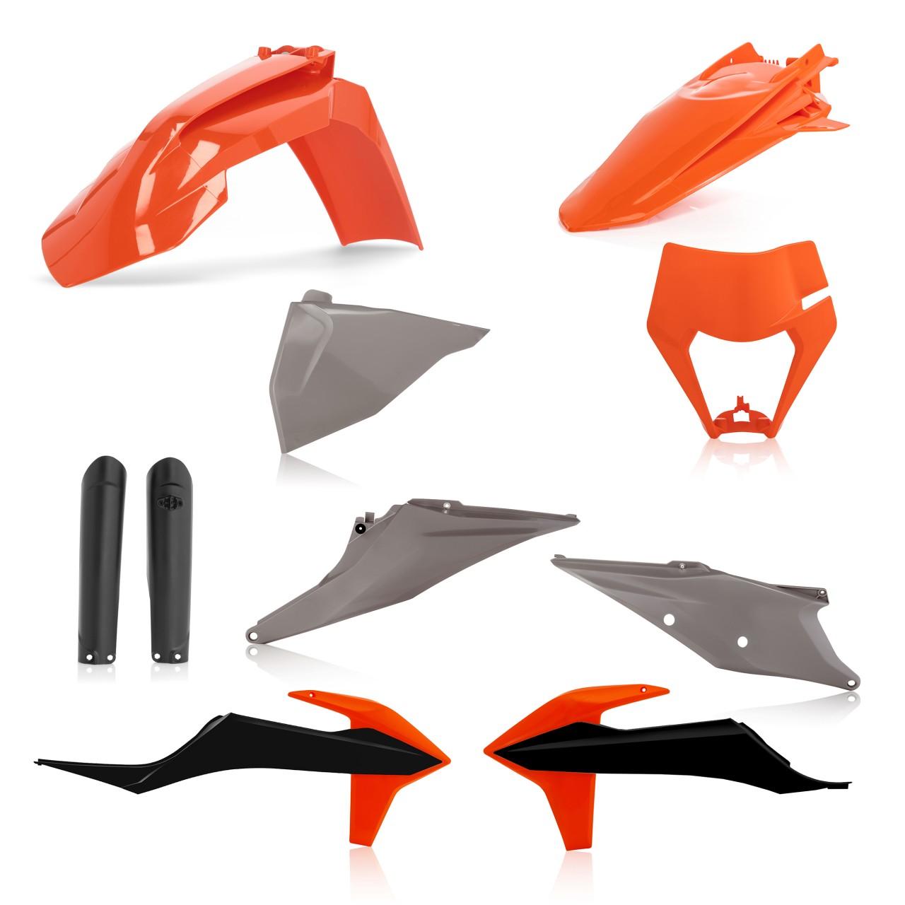 Acerbis Orange/Grey/Black 0024054.553.021 - Full Plastics Kit - Ktm Exc 150/250/300 Tpi & Exc-F 250/350/450/500 & Xc-W Tpi 2020-23 - Oem '21 ()
