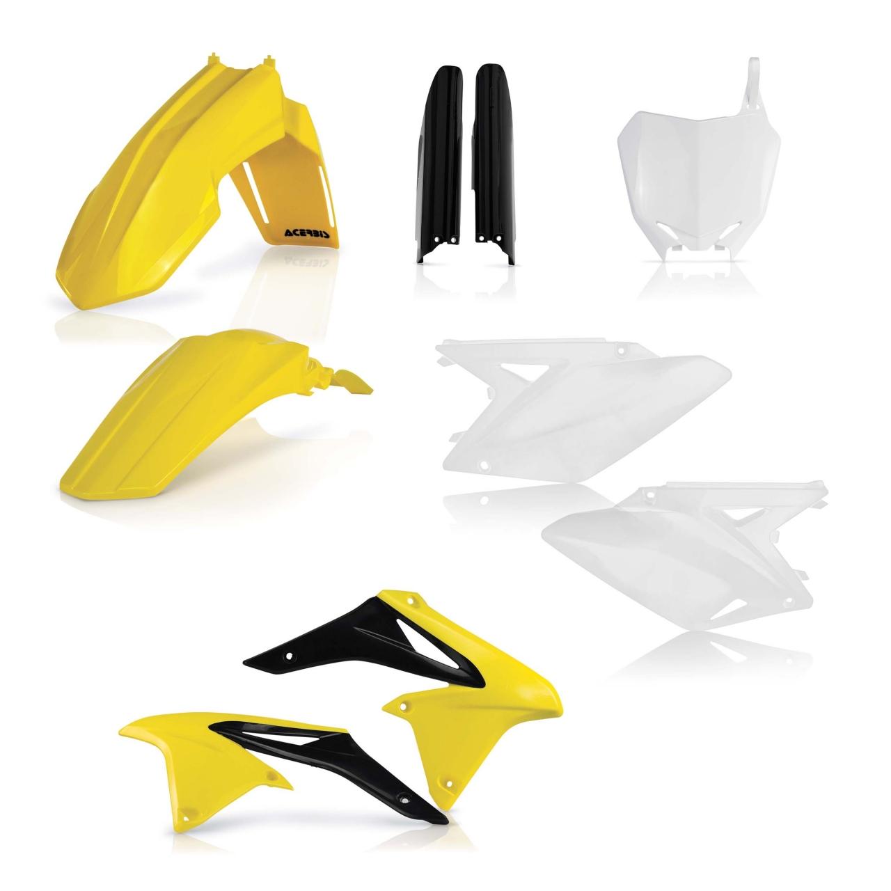 0023079.553 - Acerbis Full Plastics Kit - Suzuki RMZ250 2018-20 - OEM (Yellow/White/Black)
