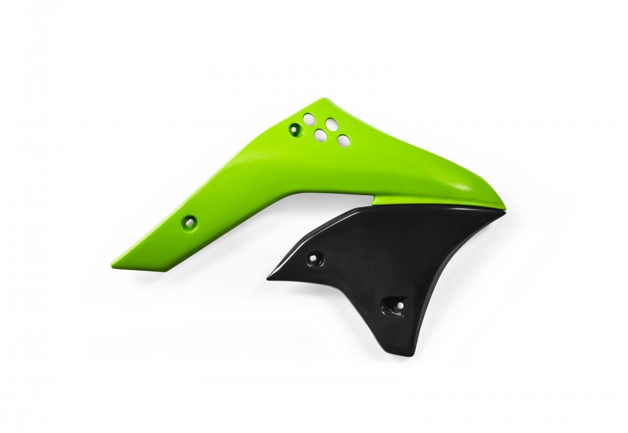 Acerbis Black/Green 0009104.553.007 - Radiator Scoops - Kawasaki Kxf250 2006-08