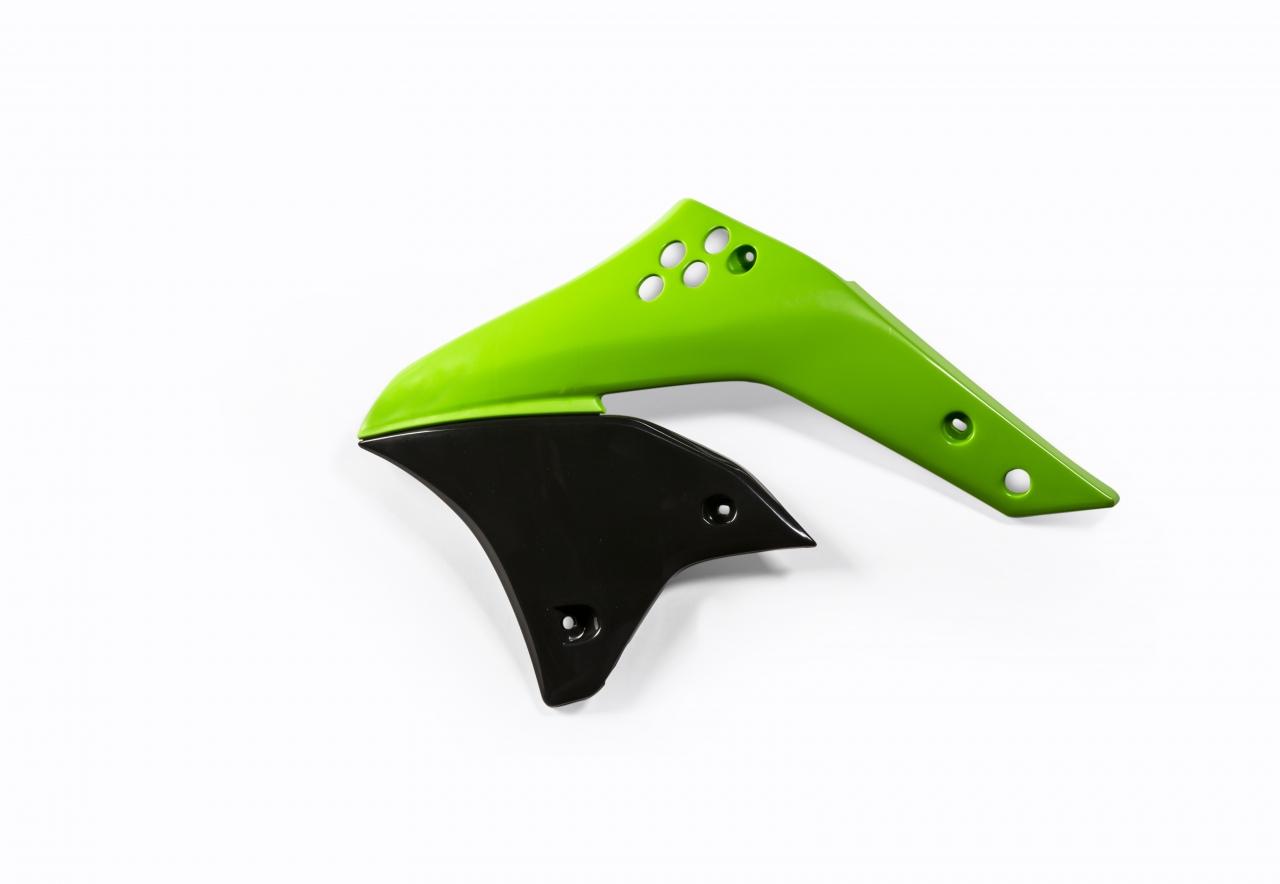 0009104.553.007 - Acerbis Radiator Scoops - Kawasaki KXF250 2006-08 - Black/ Green image 2