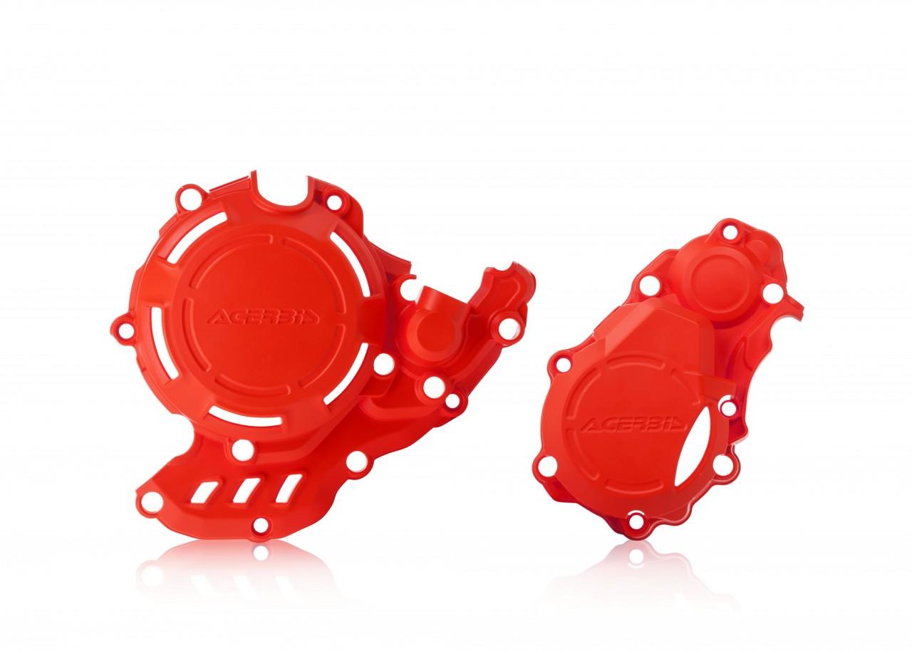 Acerbis X-Power Engine Covers Kit - KTM SXF 250/350 & Husqvarna FC 250/350 2016-22, Gas Gas MC250F 2021-23 - Red