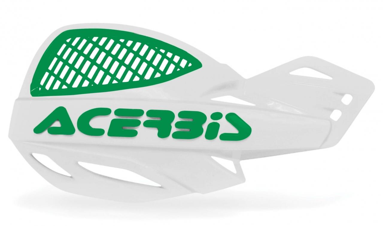 0009846.131 - Acerbis Uniko Vented Hand Guards With Universal Fitting Kit - White/ Green