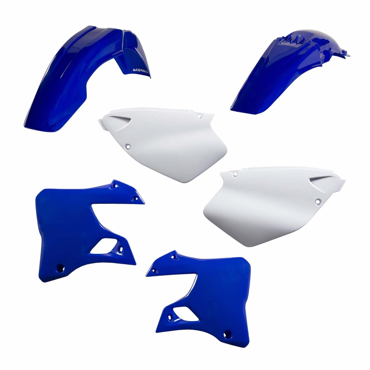 Acerbis Blue 098 0007556.553.098 - Standard Plastics Kit - Yamaha Yz 125/250 1996-1999, Wr 125/250 1996-99 - Oem '98 (Blue/White)