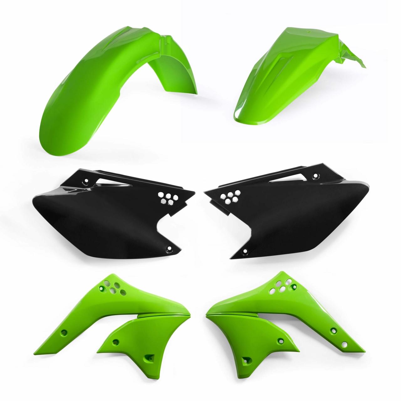 Acerbis Green/Black 0009110.553.008 - Standard Plastics Kit - Kawasaki Kxf250 2006-08 - Oem '08 ()