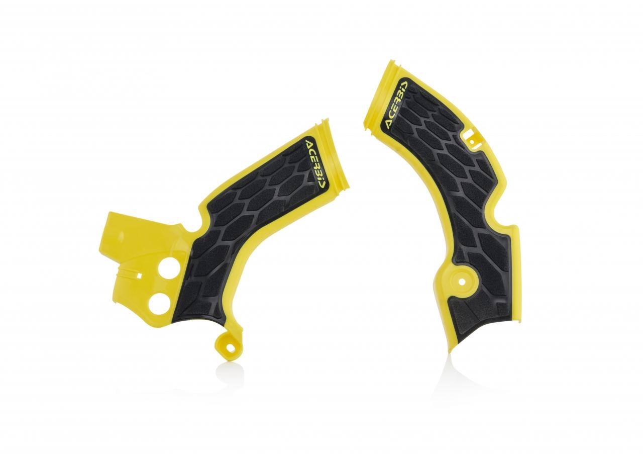 0022879.279 - Acerbis X-Grip Frame Guards - Suzuki RMZ250 2010-18 - Yellow/ Black