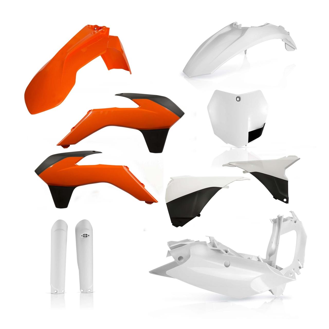 0017843.553.016 - Acerbis Full Plastics Kit - KTM SX 125/150 2015, SX250 2015-16, SXF250/450/505 2015 - OEM '16 (Orange/White/Black)
