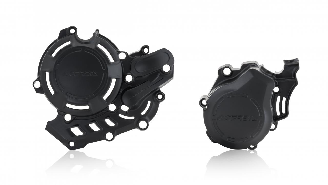 Acerbis X-Power Engine Covers Kit - KTM EXC-F 450/500 2017-23, SXF450 2016-22 - Black