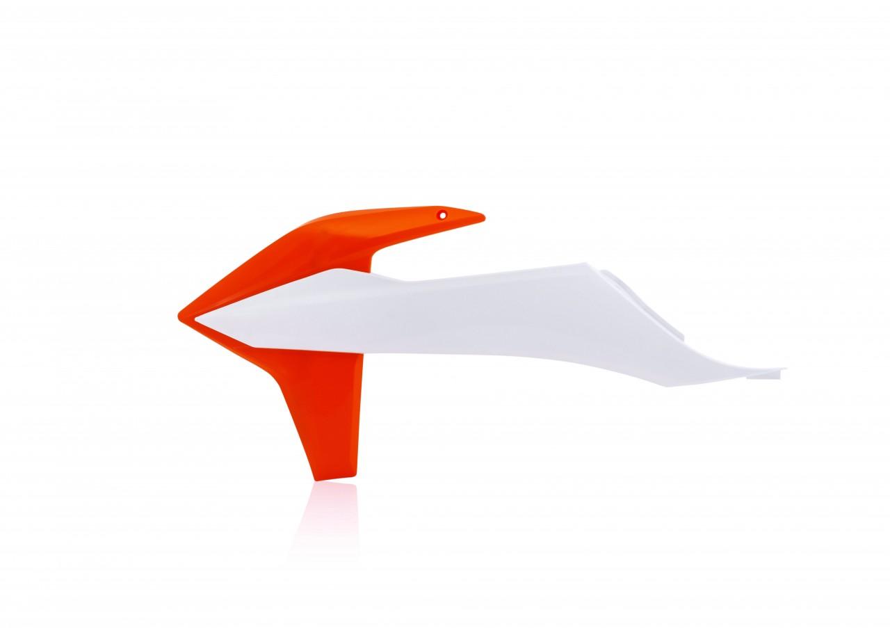 Acerbis White/Orange 0023500.485 - Radiator Scoops - Ktm Sx 125/250 & Sxf 250/350/450 2019-22