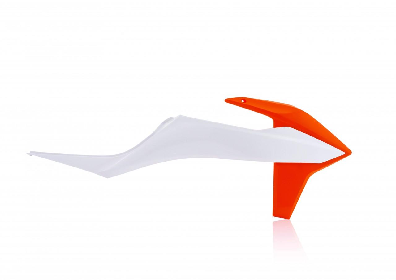 0023500.485 - Acerbis Radiator Scoops - KTM SX 125/250 & SXF 250/350/450 2019-22 - White/Orange image 2