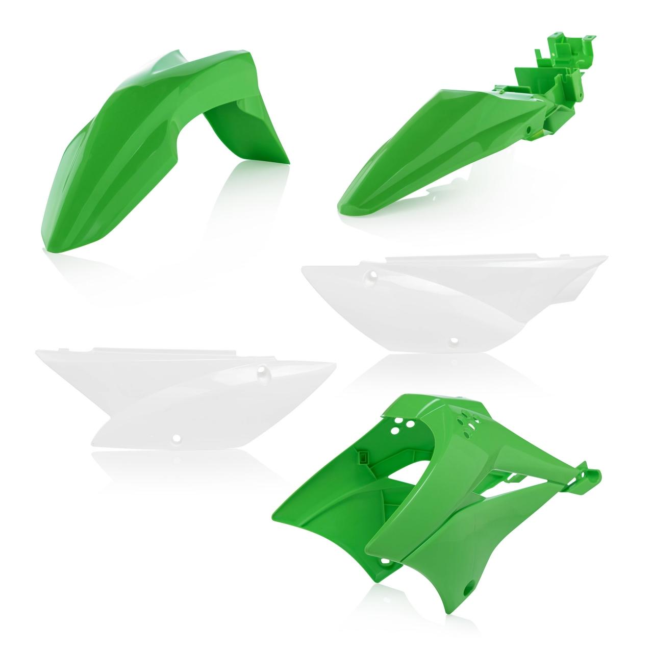 0023996.553 - Acerbis Standard Plastics Kit - Kawasaki KLX110 2010-2025 - OEM (Green/White)