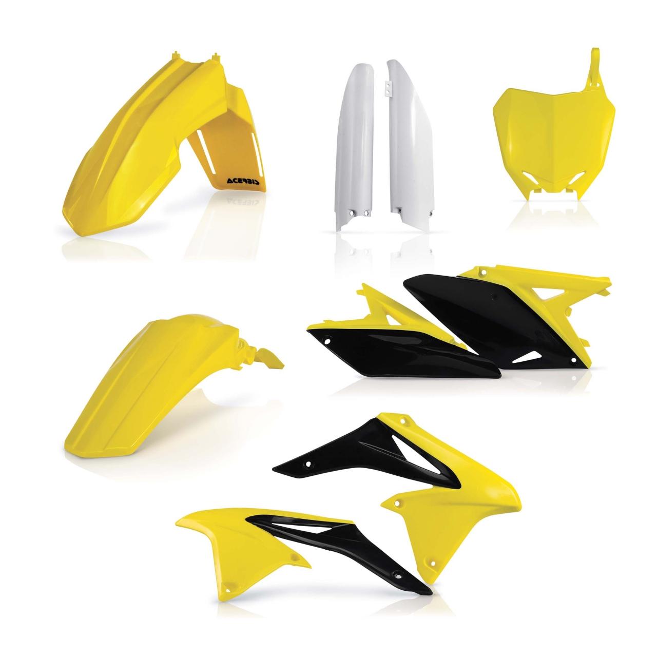 0013984.553 - Acerbis Full Plastics Kit - Suzuki RMZ250 2010-18 - OEM (Yellow/Black/White)