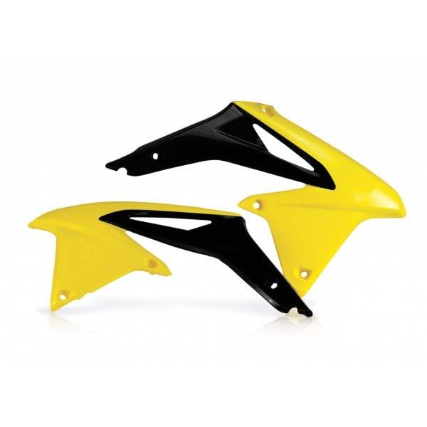 Acerbis Yellow/Black 0011645.279 - Radiator Scoops - Suzuki Rmz450 2008-17, Rmz-X 2010