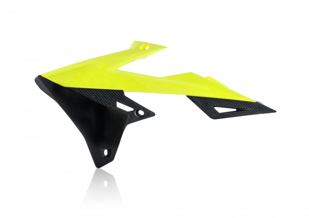 Acerbis Yellow/Black 0023061.443 - Radiator Scoops - Suzuki Rmz250 2019-2025, Rmz450 2018-2025 - Fluro