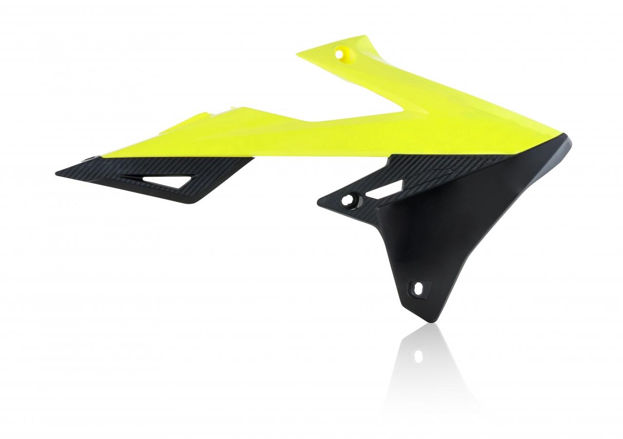 0023061.443 - Acerbis Radiator Scoops - Suzuki RMZ250 2019-2025, RMZ450 2018-2025 - Fluro Yellow/ Black image 2