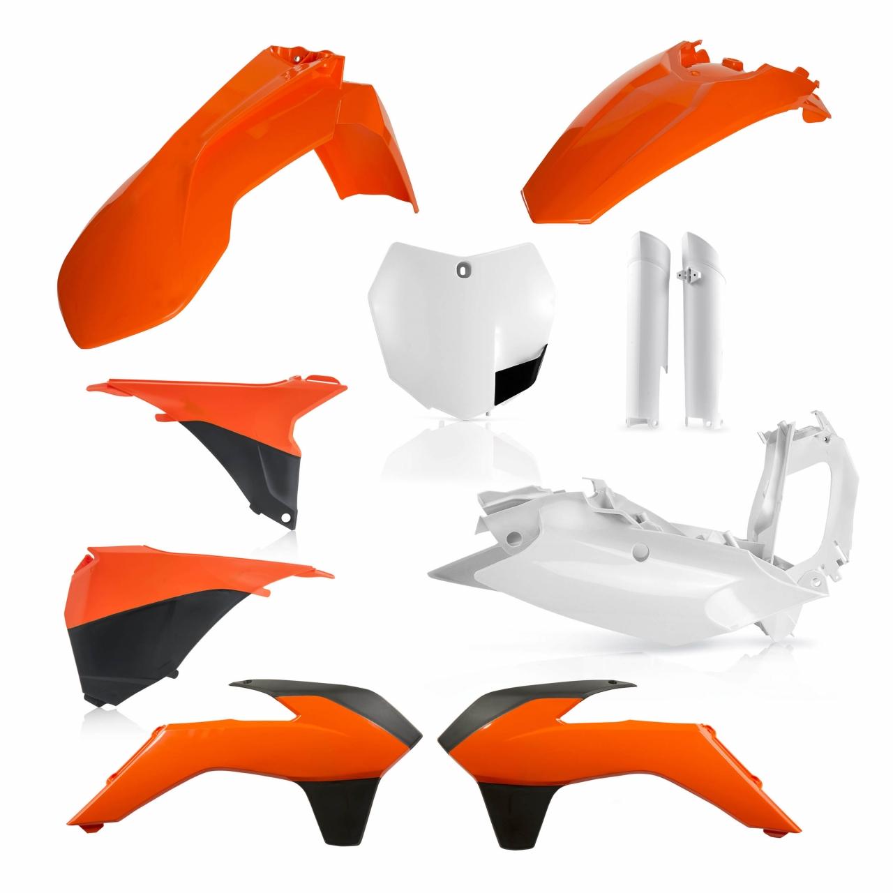 Acerbis Orange/White/Black 0016874.553.016 - Full Plastics Kit - Ktm Sx 125/150/250 & Sxf 250/450/505 2013-14 - Oem '16 ()