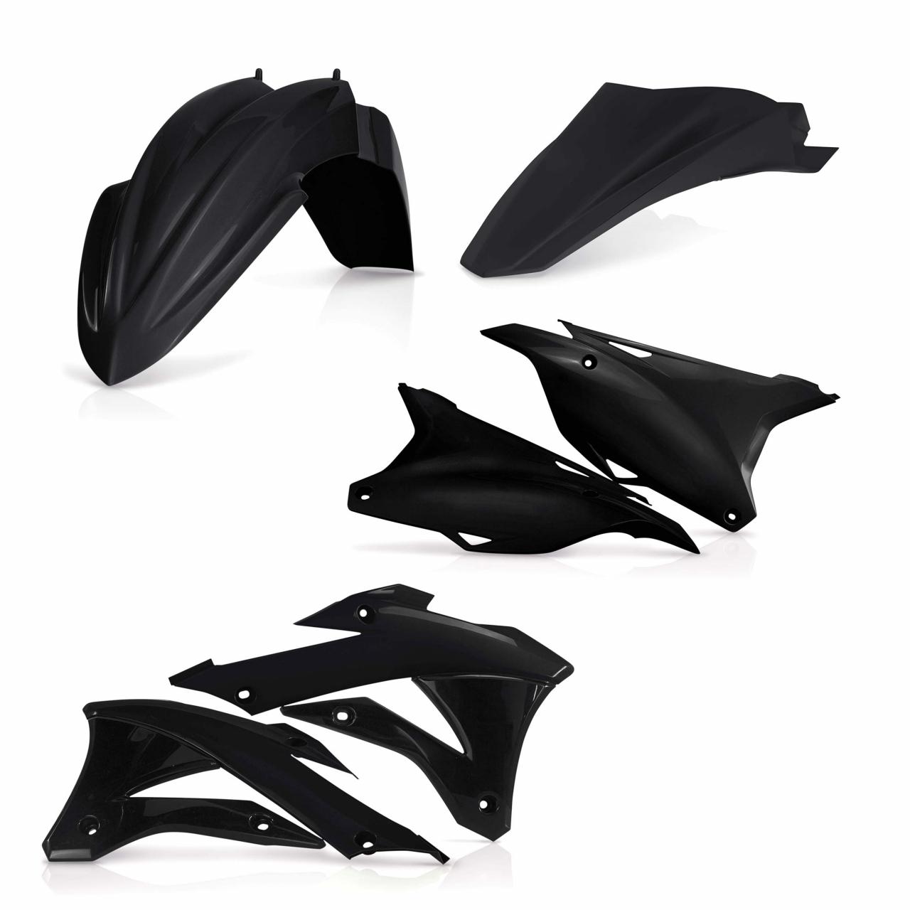 Acerbis Black 0017246.090 - Standard Plastics Kit - Kawasaki Kx85 2014-21