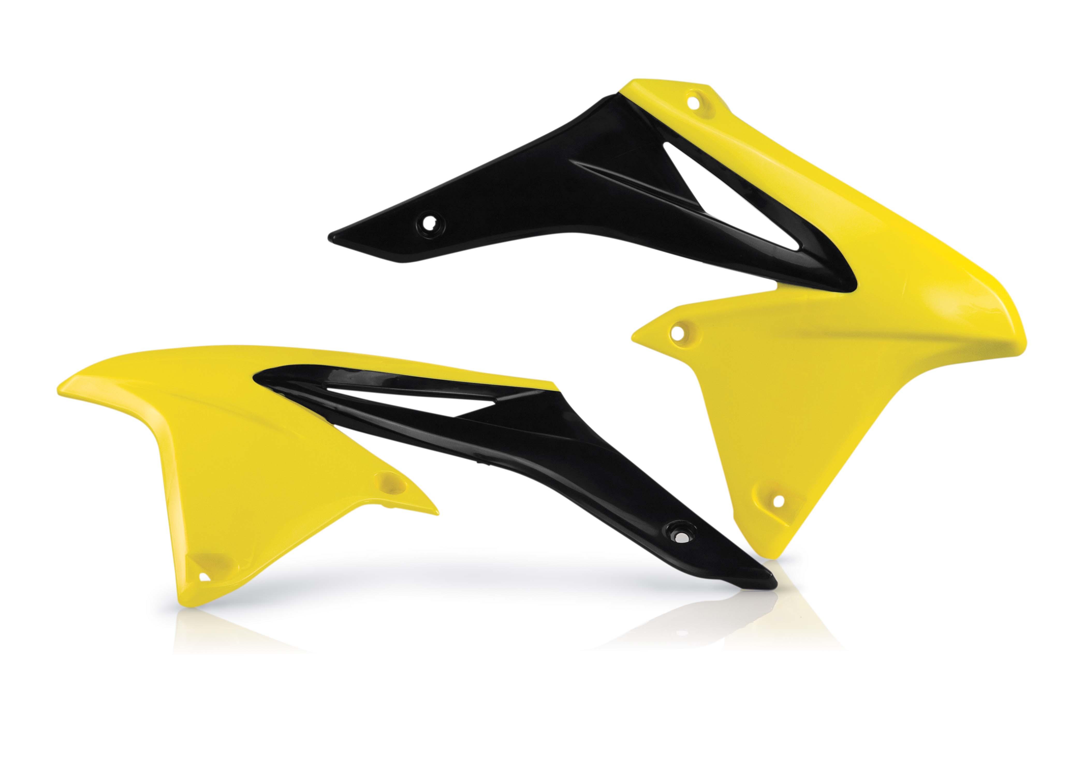 Acerbis Yellow/Black 0013764.279 - Radiator Scoops - Suzuki Rmz250 2010-18