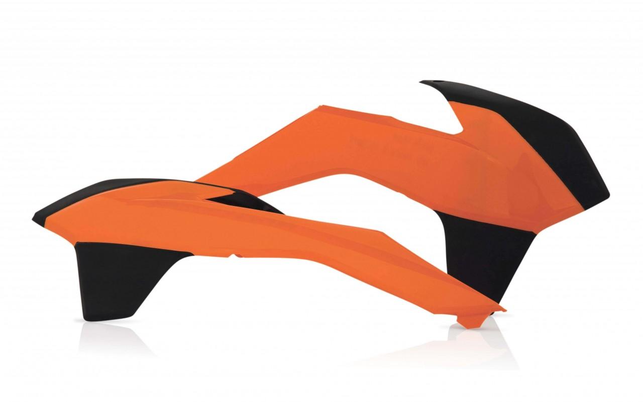 Acerbis Orange/Black 0016871.209 - Radiator Scoops - Ktm Exc/Exc-F 2014-16, Sx/Sxf 2013-15