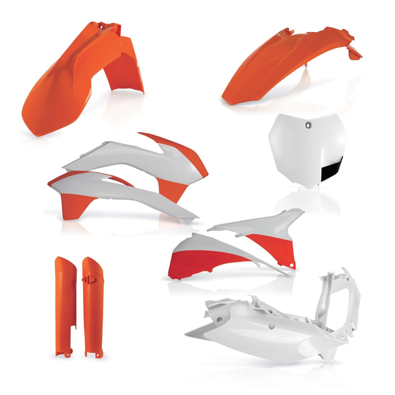 Acerbis Orange/White 0016874.010.014 - Full Plastics Kit - Ktm Sx 125/150/250 & Sxf 250/450/505 2013-14