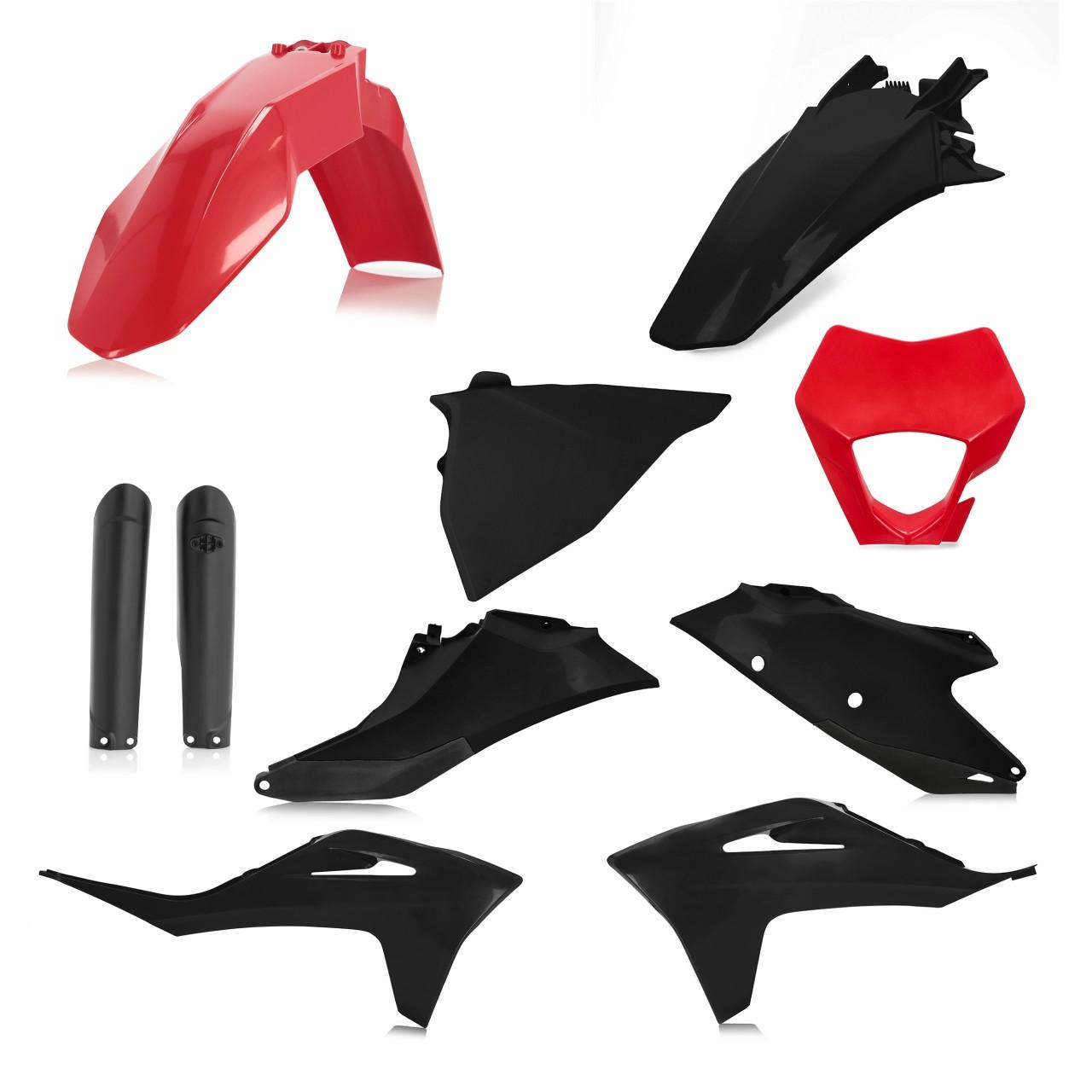 0024633.349 - Acerbis Full Enduro Plastics Kit - Gas Gas EC 250/300 & 250/350F 2021-23 - Black/ Red