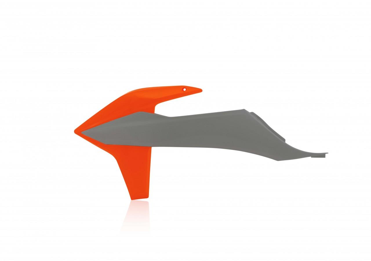 Acerbis Grey/Orange 0023500.799 - Radiator Scoops - Ktm Sx 125/250 & Sxf 250/350/450 2019-22