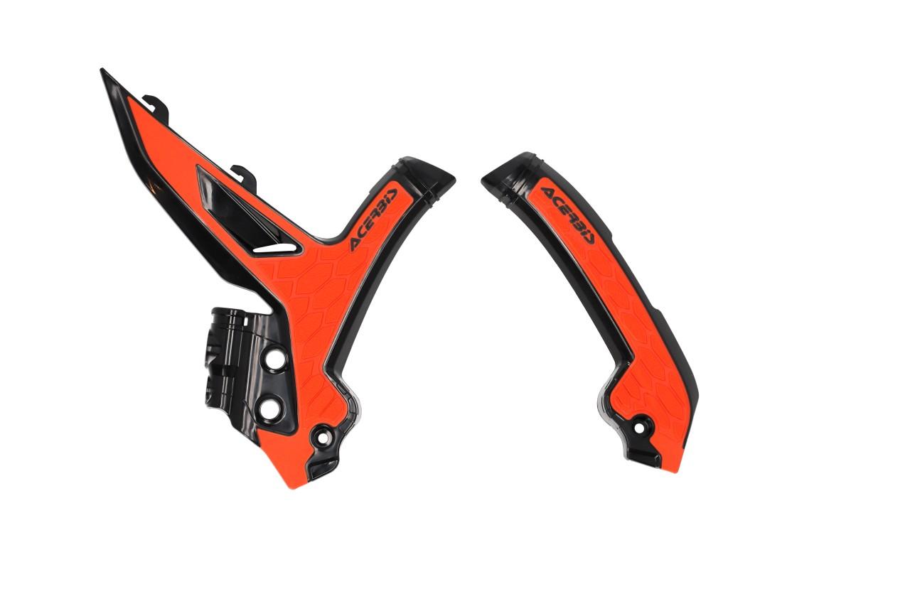 Acerbis Black/Orange 0025245.313 - X-Grip Frame Guards - Ktm Sx 125/250/300 & Sxf 250/350/450 2023-2025