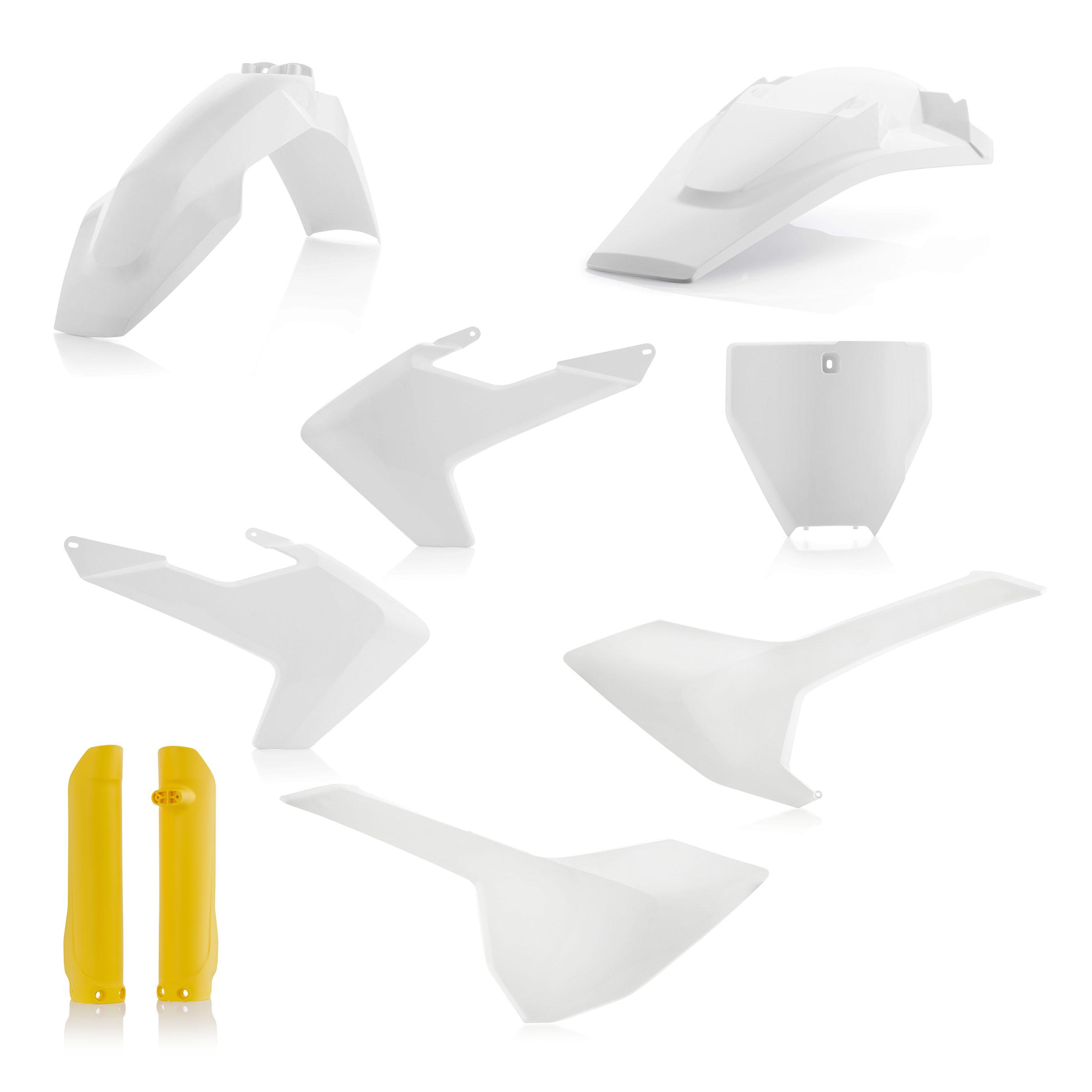 0021831.553.018 - Acerbis Full Plastics Kit - Husqvarna TC 125/250/300, FC 250/350/450 2016-18 - OEM '18 (White/Yellow)
