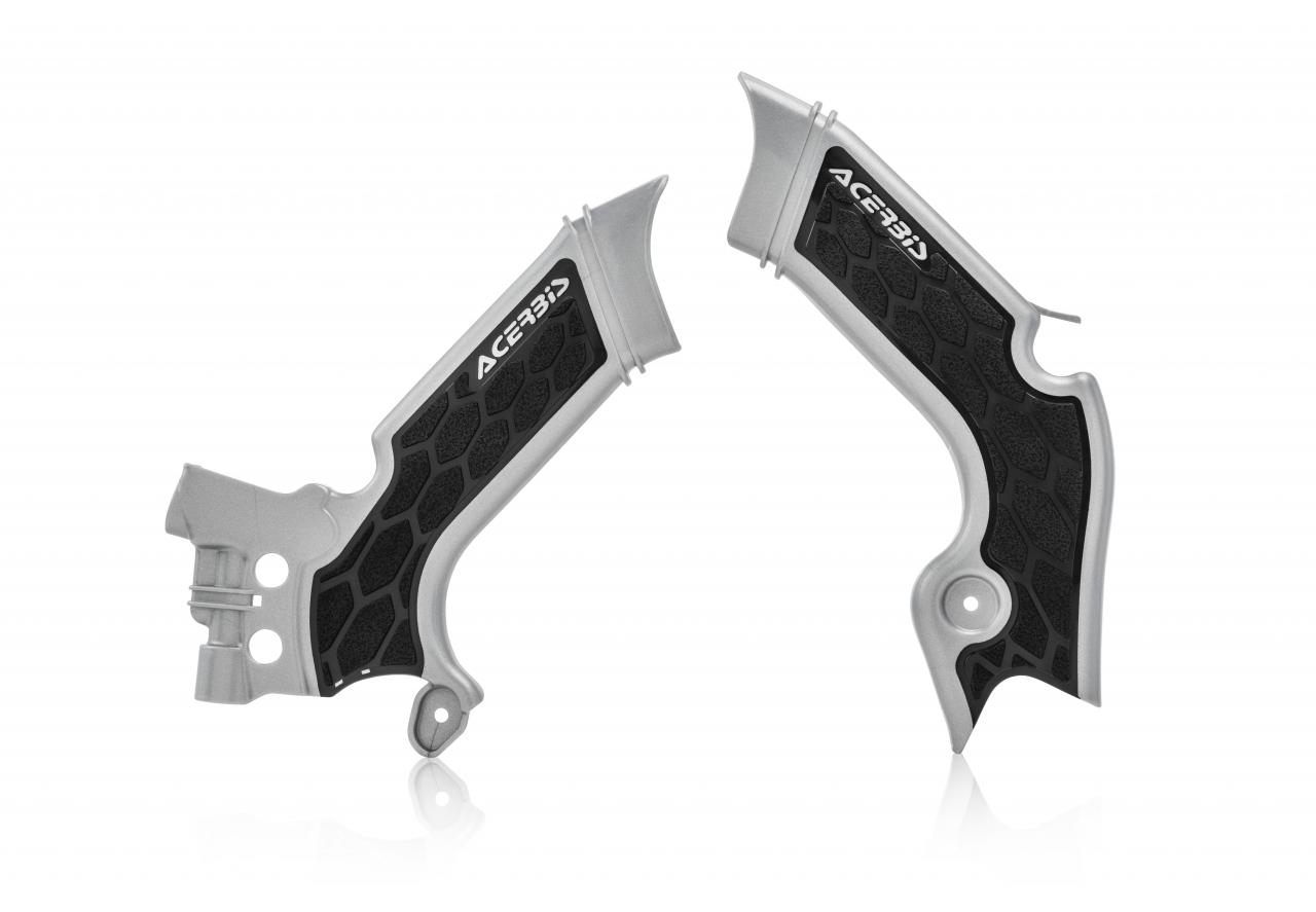 Acerbis Grey/Black 0023693.293 - X-Grip Frame Guards - Kawasaki Kxf250 2021-2024, Kxf450 2019-2023