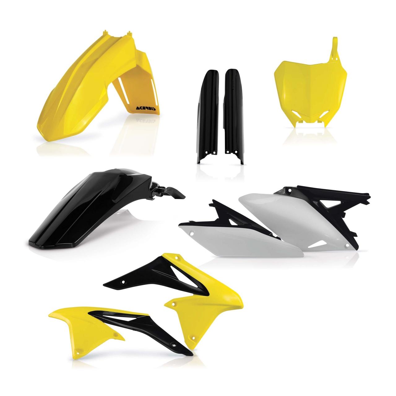 0013984.553.013 - Acerbis Full Plastics Kit - Suzuki RMZ250 2010-18 - OEM '13 (Yellow/Black/White)